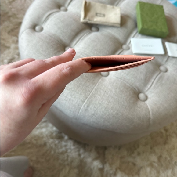 Gucci - GG Logo Plaque Padded Cardholder in Orange - Picture 9 of 10